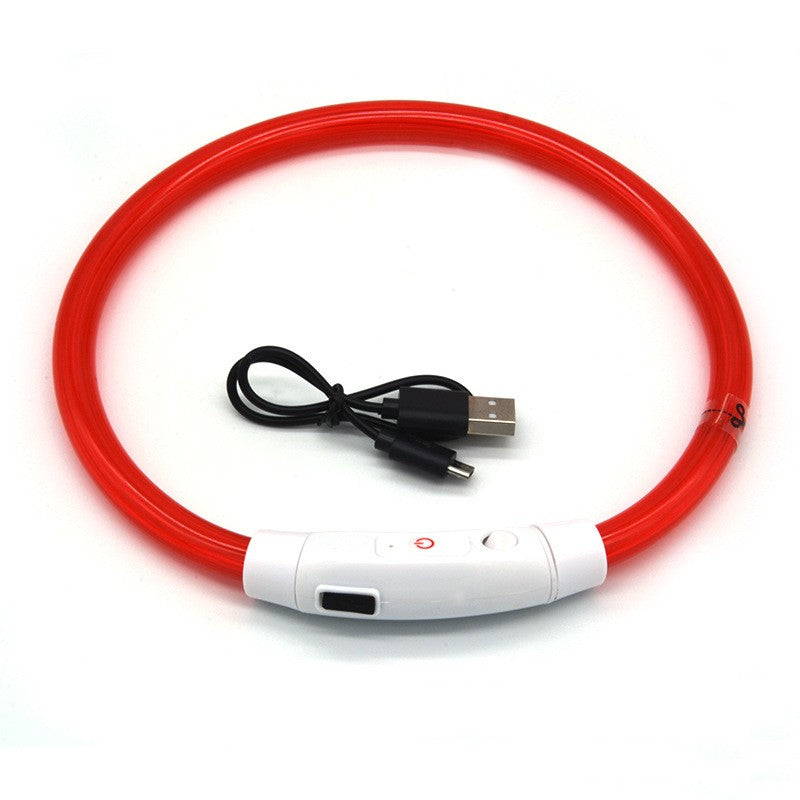 Coleira luminosa para cães, coleira luminosa para animais de estimação, anel de pescoço com carregamento USB, coleira luminosa LED para cães