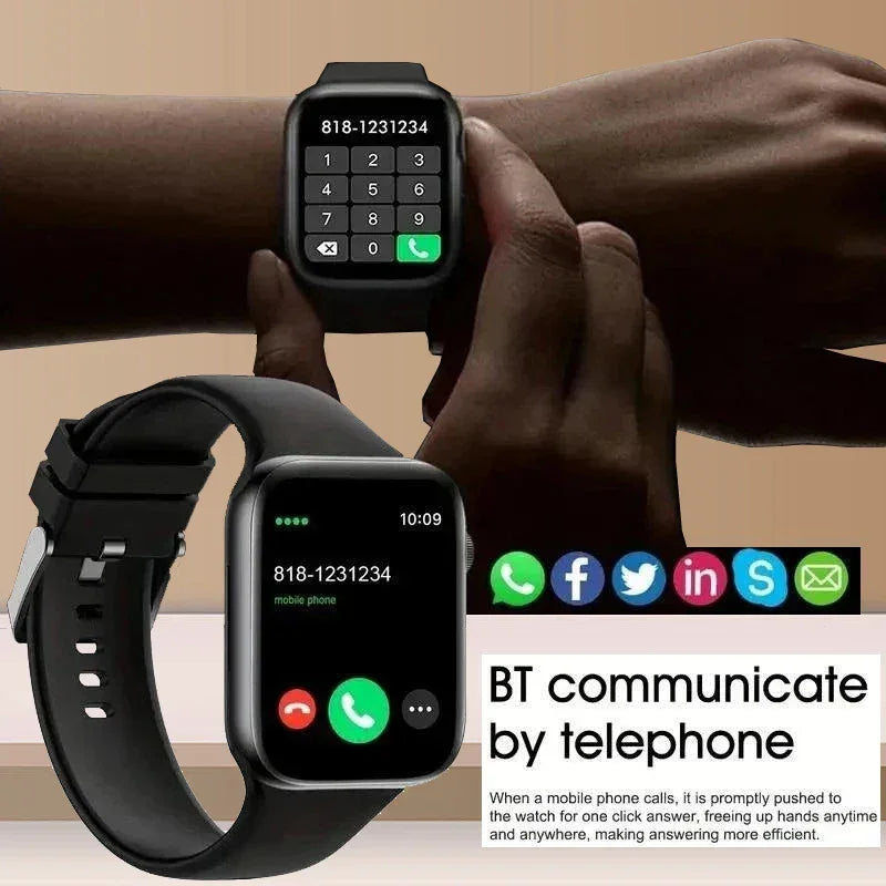 Smartwatch T168 com Chamadas Sem Fio - Atende Chamadas, Tela Sensível ao Toque, Smartwatch Esportivo de Fitness para Mulheres e Homens