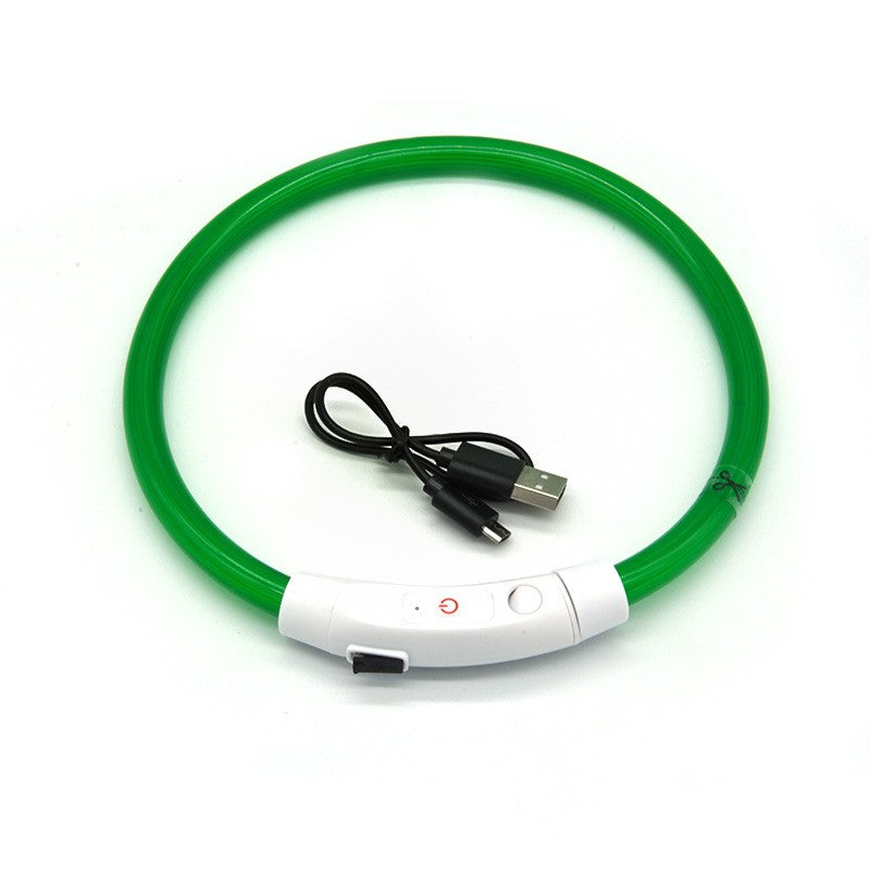 Coleira luminosa para cães, coleira luminosa para animais de estimação, anel de pescoço com carregamento USB, coleira luminosa LED para cães