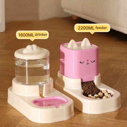 Kimpets Pet Cat Alimentador automático de água para gatos Dispensador de água de grande capacidade Recipiente para alimentos seco e úmido Tigela para gatos e cães