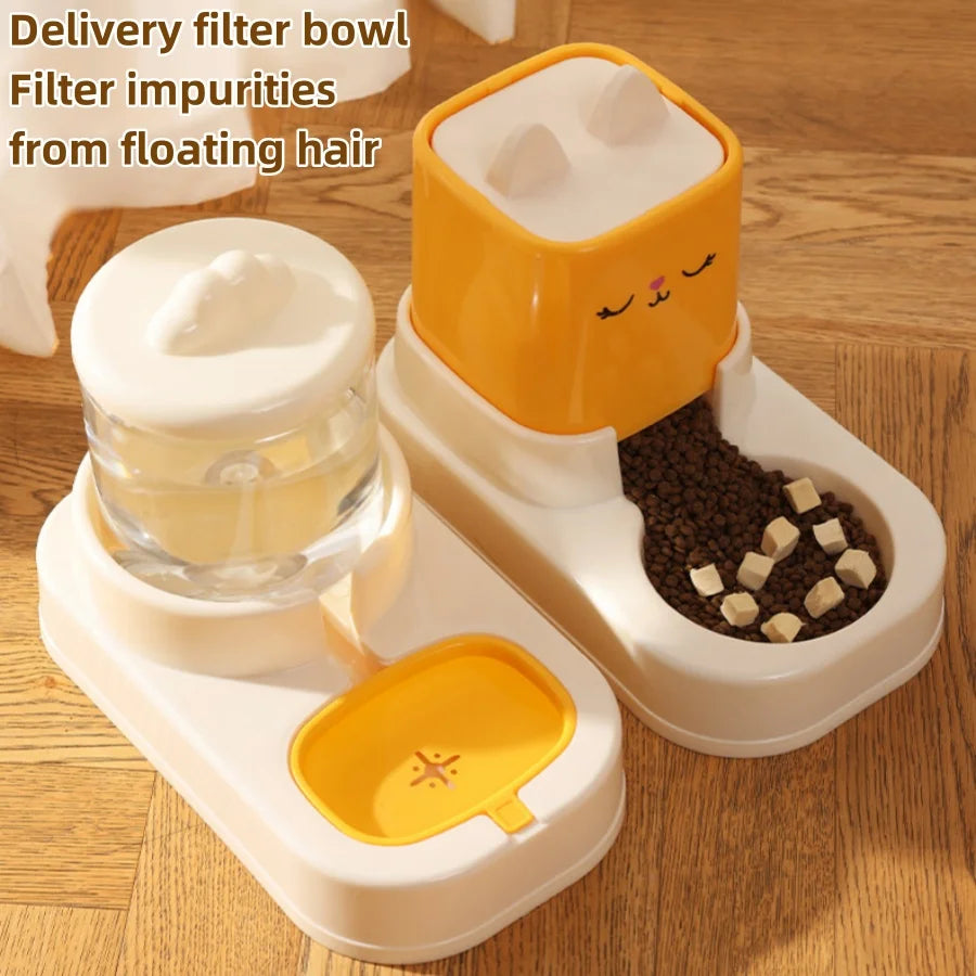 Kimpets Pet Cat Alimentador automático de água para gatos Dispensador de água de grande capacidade Recipiente para alimentos seco e úmido Tigela para gatos e cães