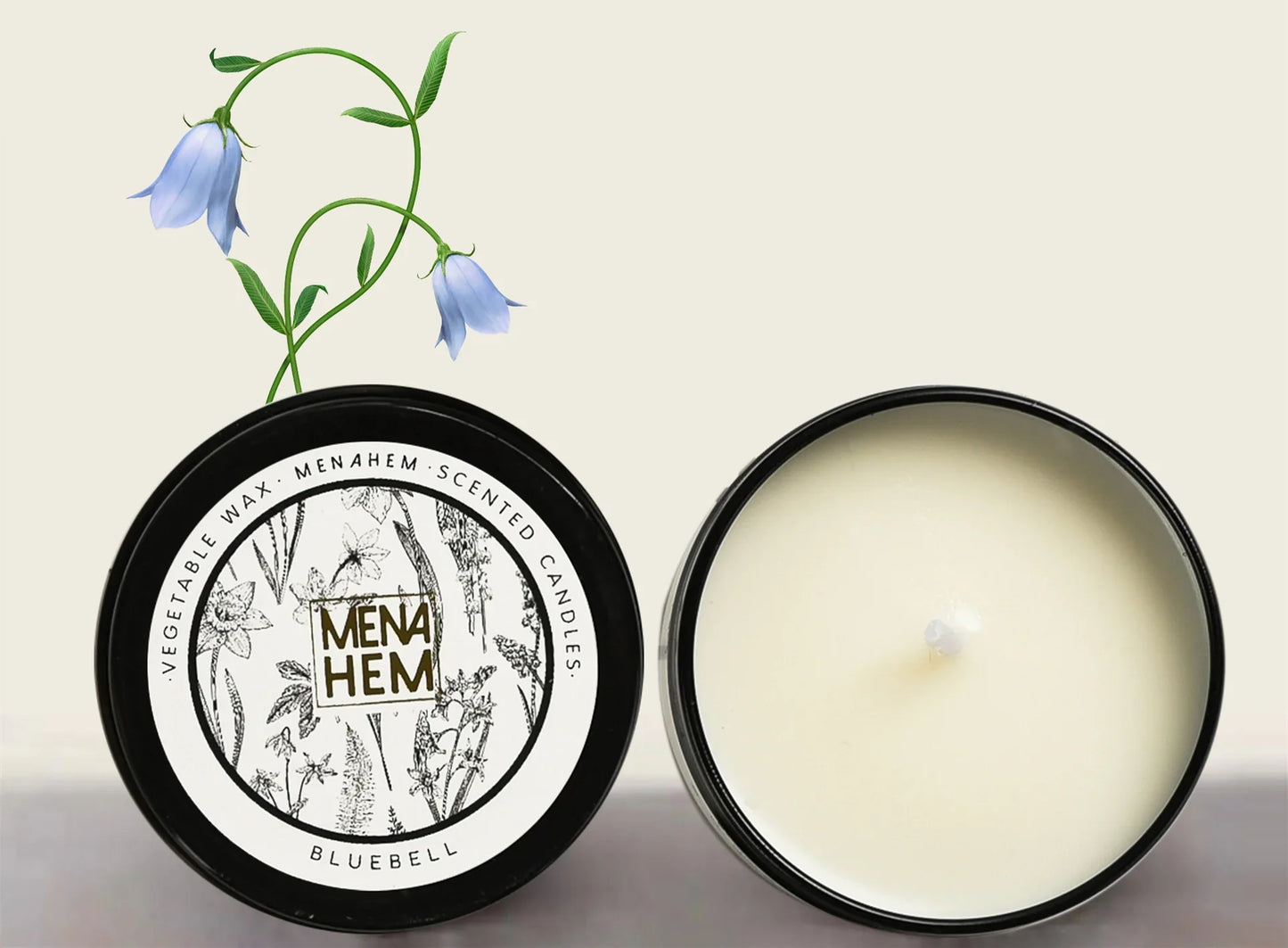 Velas Aromáticas em Latas Pretas Sem Fumaça