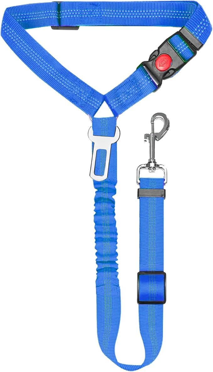 Corda para reboque de cinto de segurança de carro para animais de estimação corda para cães telescópica grande fivela de anel para cães corrente de nylon
