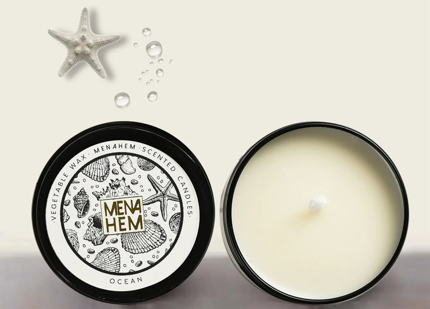 Velas Aromáticas em Latas Pretas Sem Fumaça