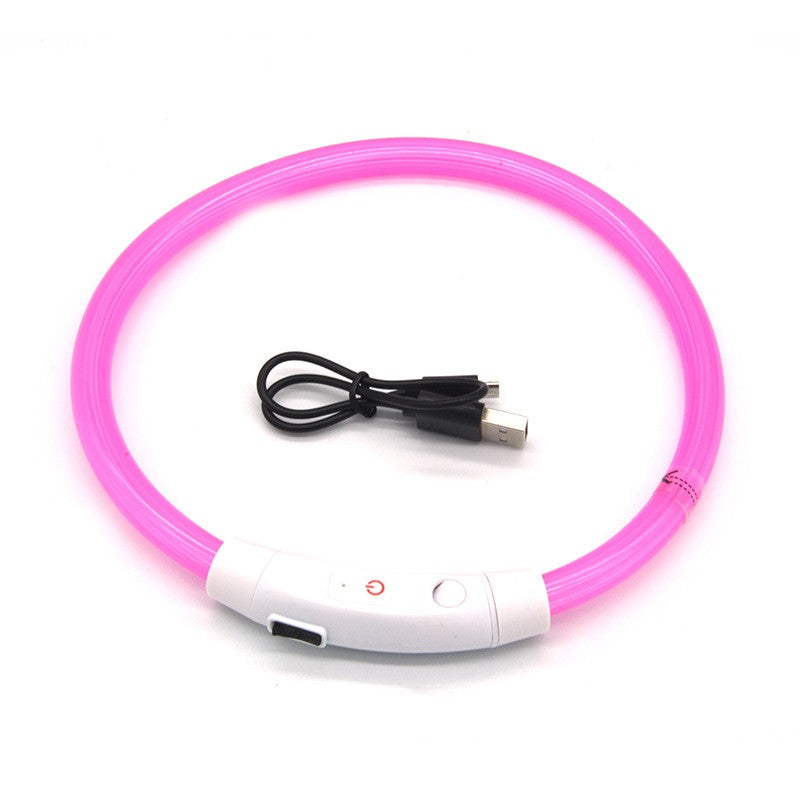 Coleira luminosa para cães, coleira luminosa para animais de estimação, anel de pescoço com carregamento USB, coleira luminosa LED para cães