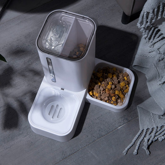 Comedouro automático para animais de estimação dispensador automático de comida e água tigela de plástico para animais de estimação tigela dupla para cães