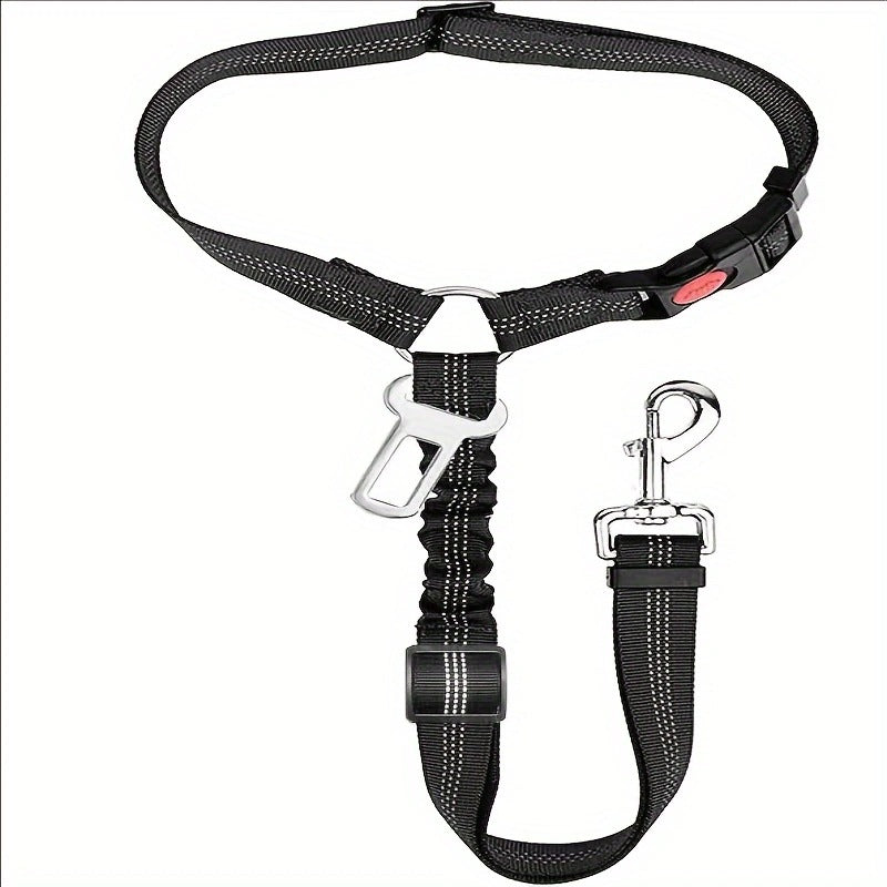 Corda para reboque de cinto de segurança de carro para animais de estimação corda para cães telescópica grande fivela de anel para cães corrente de nylon