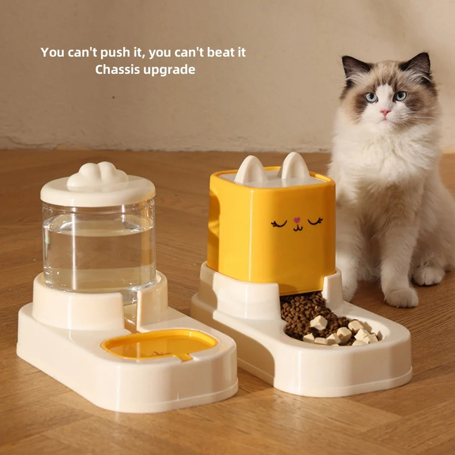Kimpets Pet Cat Alimentador automático de água para gatos Dispensador de água de grande capacidade Recipiente para alimentos seco e úmido Tigela para gatos e cães