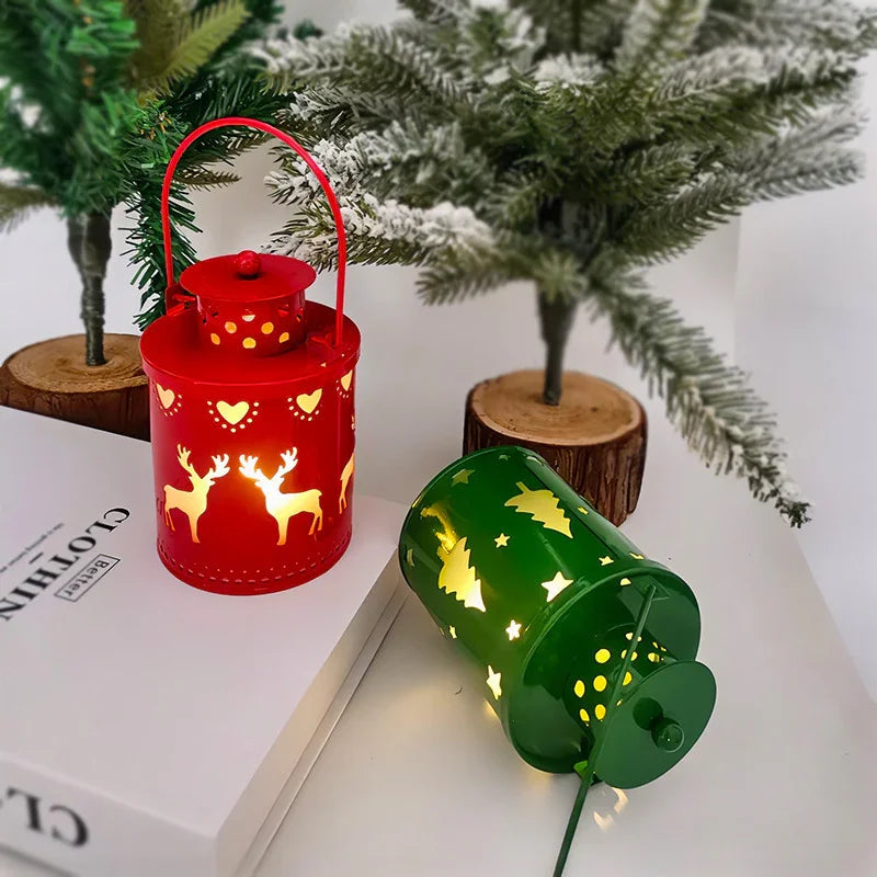 Velas de Natal Luzes LED Lanternas pequenas Luzes eólicas Velas eletrônicas Estilo nórdico Decoração criativa para festas Decorações
