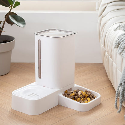 Comedouro automático para animais de estimação dispensador automático de comida e água tigela de plástico para animais de estimação tigela dupla para cães