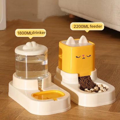Kimpets Pet Cat Alimentador automático de água para gatos Dispensador de água de grande capacidade Recipiente para alimentos seco e úmido Tigela para gatos e cães
