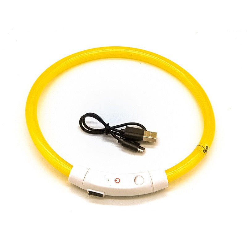 Coleira luminosa para cães, coleira luminosa para animais de estimação, anel de pescoço com carregamento USB, coleira luminosa LED para cães