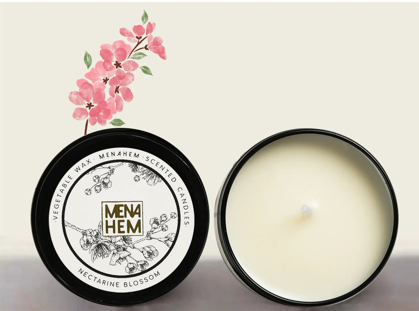 Velas Aromáticas em Latas Pretas Sem Fumaça