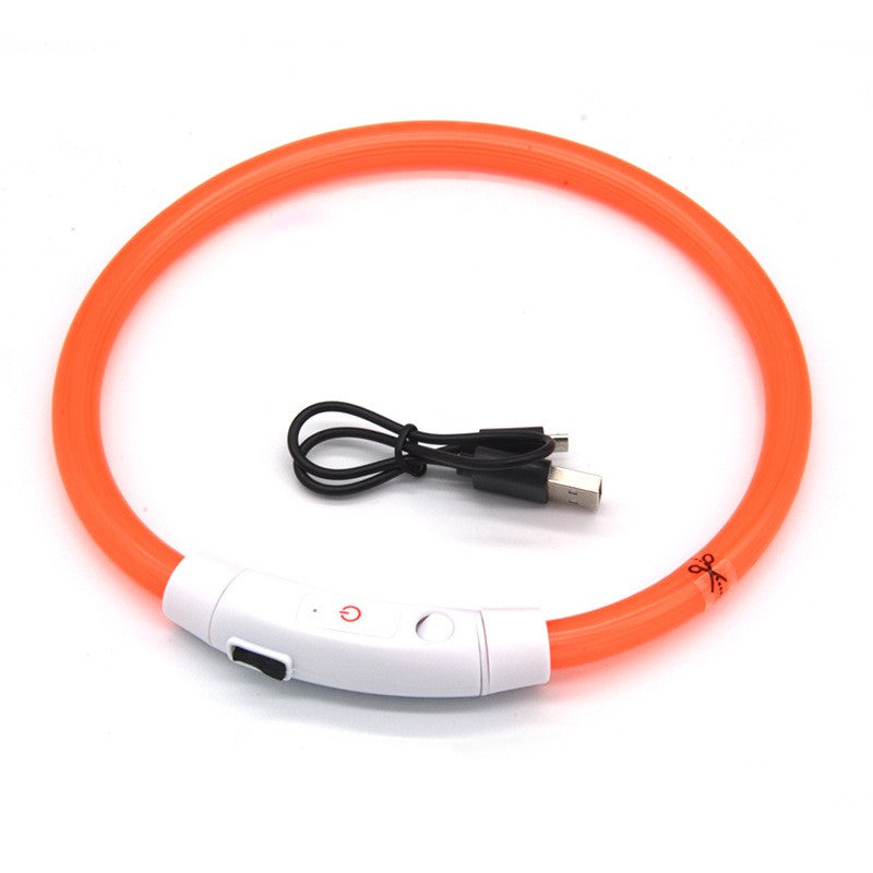Coleira luminosa para cães, coleira luminosa para animais de estimação, anel de pescoço com carregamento USB, coleira luminosa LED para cães
