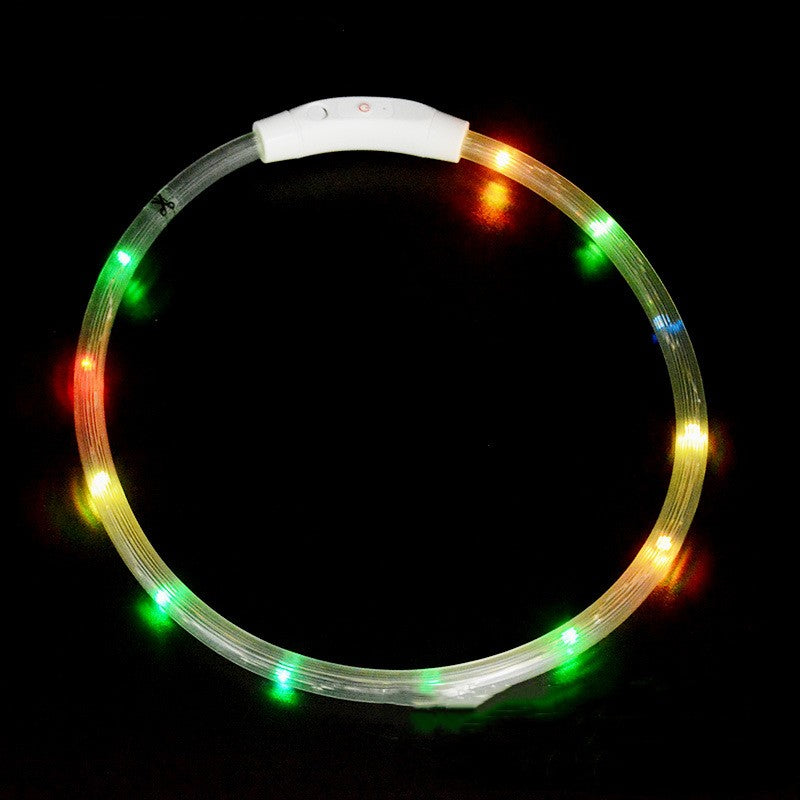 Coleira luminosa para cães, coleira luminosa para animais de estimação, anel de pescoço com carregamento USB, coleira luminosa LED para cães
