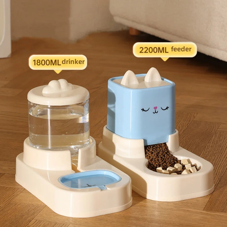 Kimpets Pet Cat Alimentador automático de água para gatos Dispensador de água de grande capacidade Recipiente para alimentos seco e úmido Tigela para gatos e cães