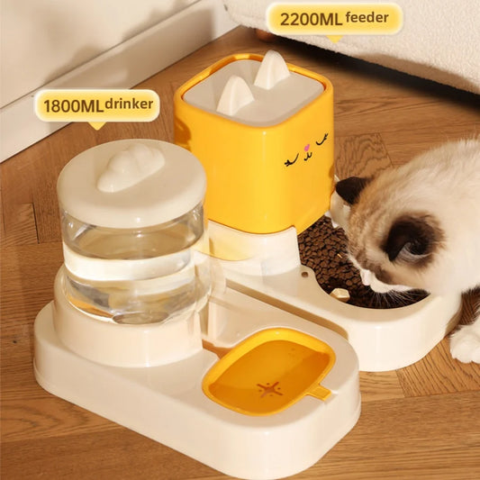 Kimpets Pet Cat Alimentador automático de água para gatos Dispensador de água de grande capacidade Recipiente para alimentos seco e úmido Tigela para gatos e cães