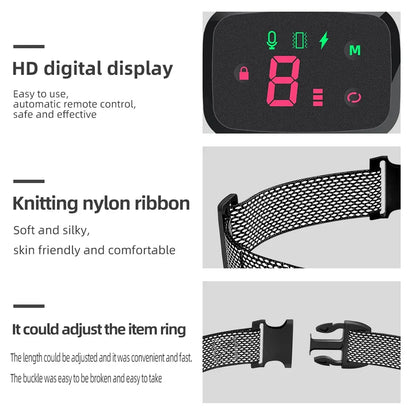 Coleira inteligente automática anti-latido para cães com display digital HD, IP67 à prova d'água, recarregável, para impedir latidos