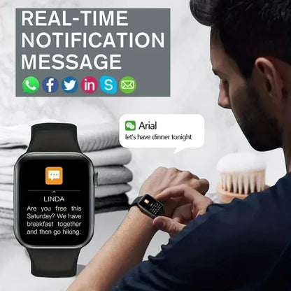 Smartwatch T168 com Chamadas Sem Fio - Atende Chamadas, Tela Sensível ao Toque, Smartwatch Esportivo de Fitness para Mulheres e Homens
