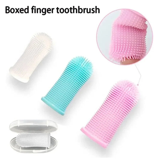 Escova de dentes para animais de estimação Produtos de limpeza para cães e gatos Escovas de dentes para limpeza bucal Cerdas de silicone