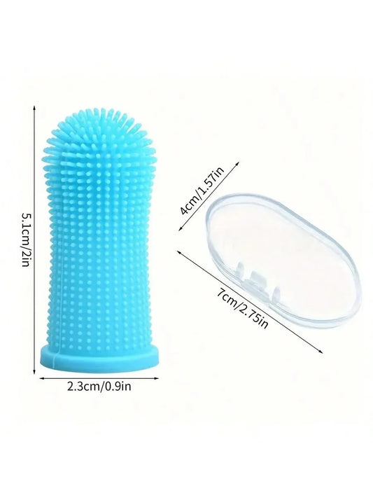 Escova de dentes para animais de estimação Produtos de limpeza para cães e gatos Escovas de dentes para limpeza bucal Cerdas de silicone
