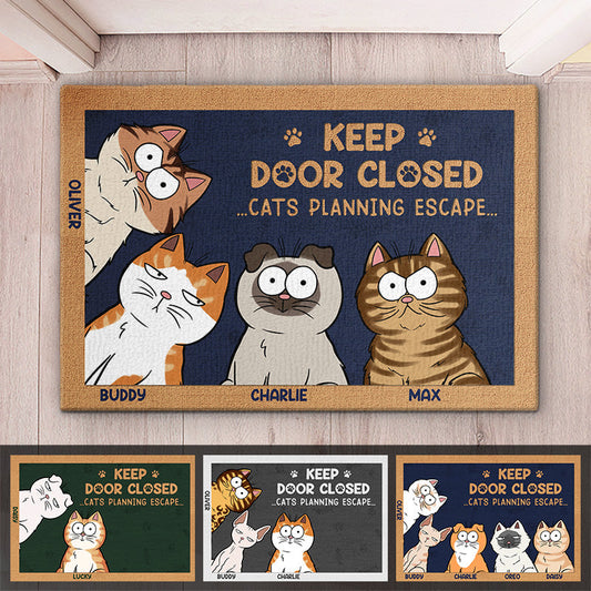 Não deixe o gato sair, não importa o que ele diga - Tapete decorativo personalizado para casa com tema de gatos - Presente de inauguração de casa, presente para donos de animais de estimação, amantes de animais de estimação