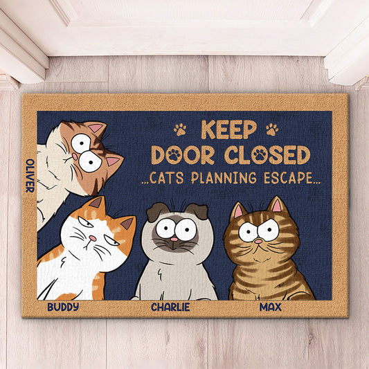Não deixe o gato sair, não importa o que ele diga - Tapete decorativo personalizado para casa com tema de gatos - Presente de inauguração de casa, presente para donos de animais de estimação, amantes de animais de estimação