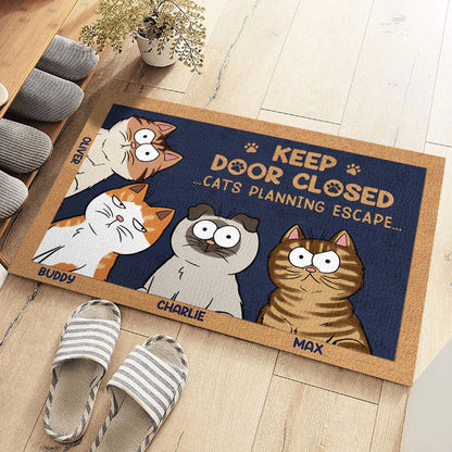 Não deixe o gato sair, não importa o que ele diga - Tapete decorativo personalizado para casa com tema de gatos - Presente de inauguração de casa, presente para donos de animais de estimação, amantes de animais de estimação