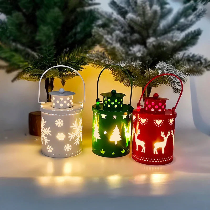 Velas de Natal Luzes LED Lanternas pequenas Luzes eólicas Velas eletrônicas Estilo nórdico Decoração criativa para festas Decorações