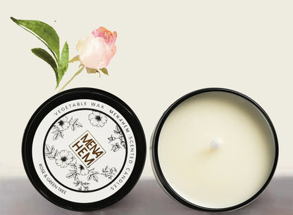 Velas Aromáticas em Latas Pretas Sem Fumaça